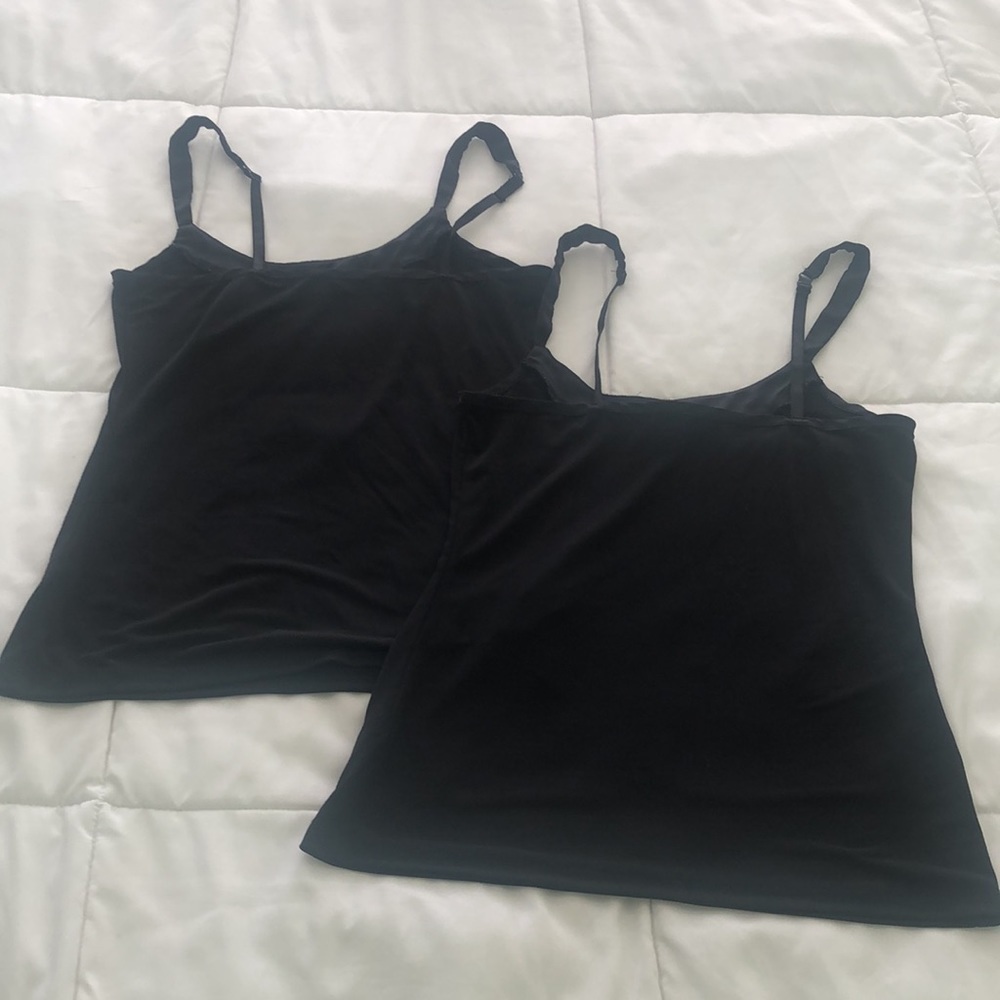 Set of 2 Express black tank tops w adjustable straps w soft neck line & straps - Picture 6 of 9